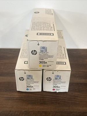 HP 305A Toner Tri-Pack Cyan Magenta Yellow OEM Factory Sealed NEW