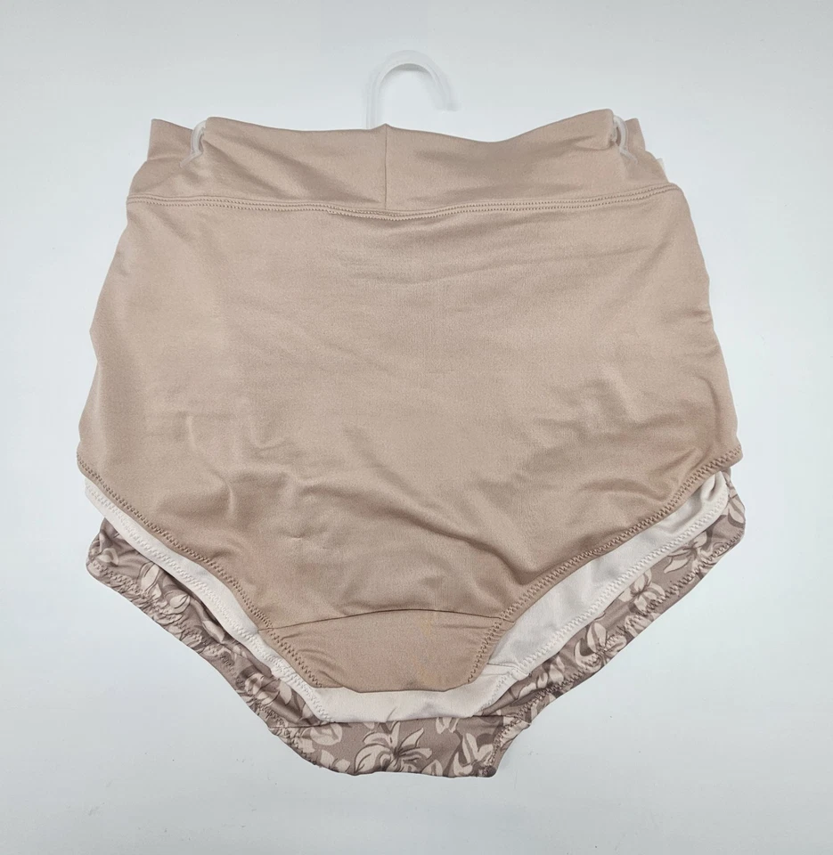 Paquete de 3 calzoncillos de microfibra WARNERS para mujer S M L XL sin magdalenas beige crema marrón Foto 3 de 4
