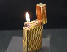 Vintage "ST. Dupont" Pocket Gas Lighter-Gold Plt 20μ-France '80s