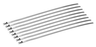 Dei 010201 Stainless Steel 8in. Locking Exhaust Ties - 8 Pack