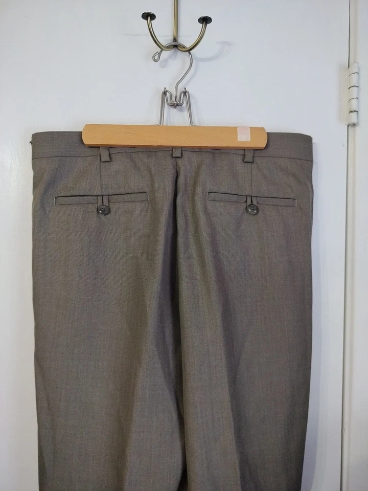 Pantalones de vestir para hombre AXIST 34x29 plisados con puños verde oliva Foto 4 de 4
