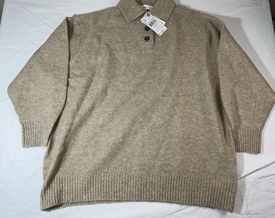 MNG by Mango Beige Oversized Pullover Collared Sweater Size Small