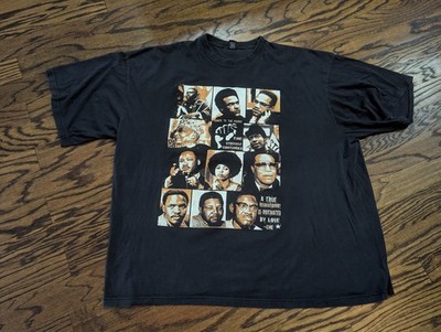 Vintage Iced Out Black History MLK Malcolm X SHIRT (4XL) 30x32.5 4X