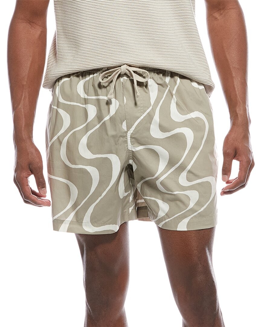 Короткие мужские шорты с абстрактным волнистым рисунком из джинсовой ткани в рамке 17190₽