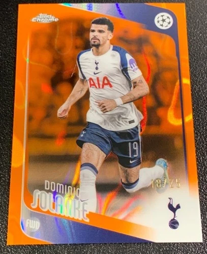 Dominic Solanke 2025-26 Topps Chrome UCC Orange Lava Refractor /25 #144