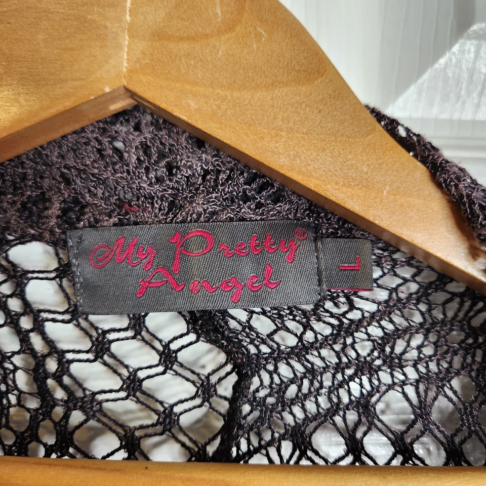 Cárdigan De Colección Y2K My Pretty Angel Encaje Bosque Hada Asimétrico Tejido Abierto SS Talla L Foto 3 de 4