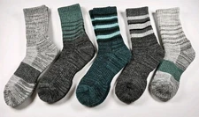 Wool Blend Midweight Hiking Lot Of 5 Pairs Crew Socks Size M