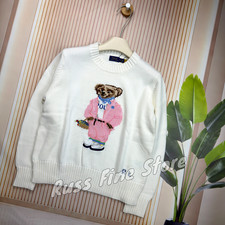 POLO RALPH LAUREN White Polo Bear Crewneck Women Size - M