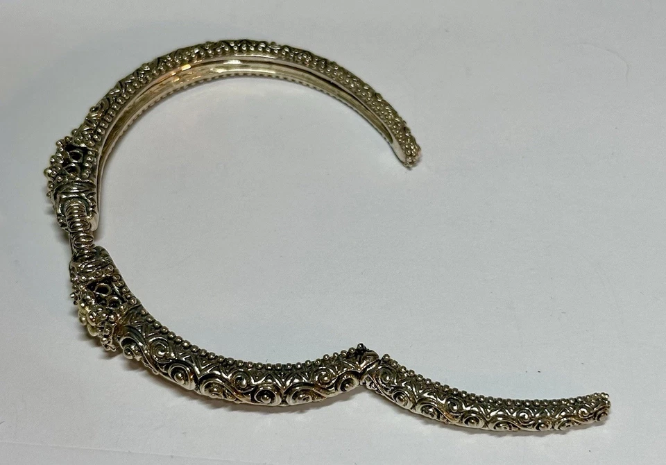 "Brazalete con bisagras Barbara Bixby plata 925 18k perlas encanto 7"" lote #44" Foto 4 de 4