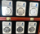2021 $1 SILVER MORGAN & PEACE DOLLAR NGC MS70 ADVANCE RELEASES FULL SET CC D