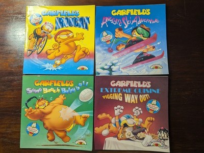 Garfield 110% Extreme Books - 4 Titles - Signed by Jim Davis - 1999