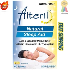 Alteril Sleep Aid Softgels, 60 ct. 3 SLEEP AIDS in ONE, 5mg Melatonin