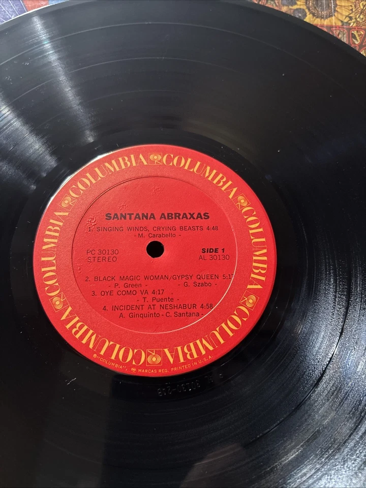 Santana "Abraxas" Vinyl Record LP 1973 Pressing, with Poster NM cover / Shrink! - Image 4 of 4