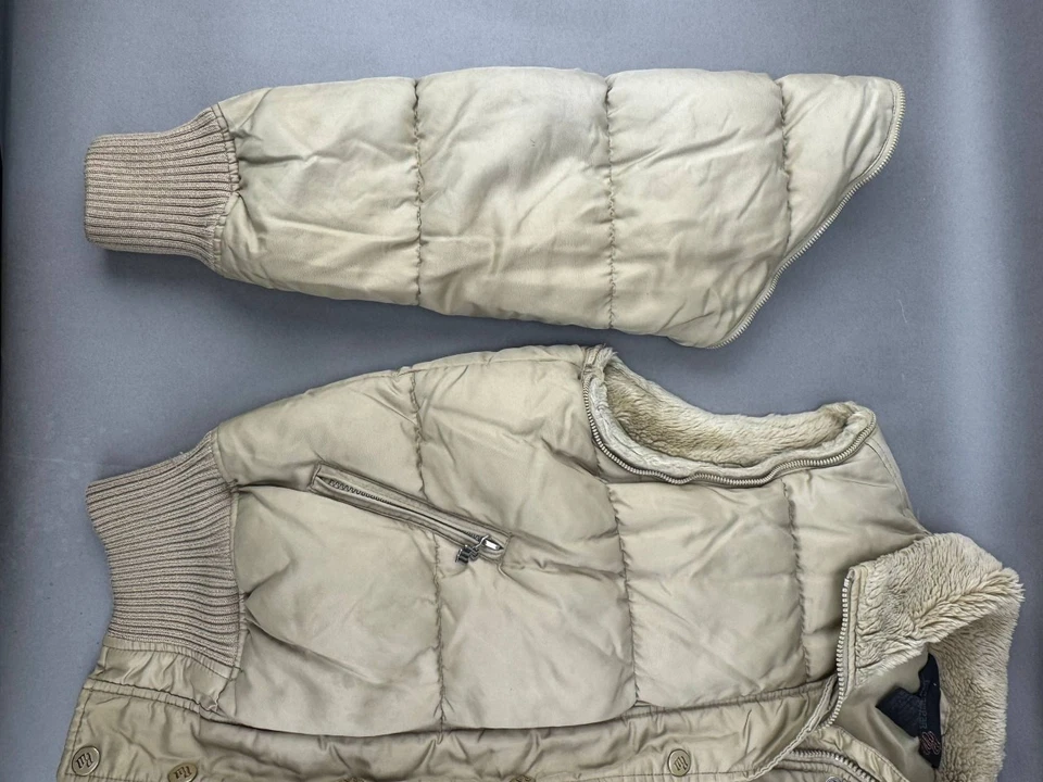 Chaleco Chaqueta acolchada convertible color tostado vintage Rocawear Y2K para mujer talla L Foto 3 de 4