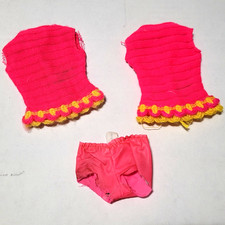 Vintage Talking Barbie 1115 Swimsuit Top with Bottoms 3 PIeces Total Pink