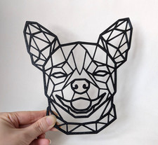 Geometric Chihuahua Dog Pet Wall Art 3D Print Decor Home Office Hanging Display