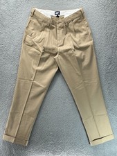 70 New Lands' End Men's Trad Fit No Iron CW PLT Chino Pants Khaki 35x32