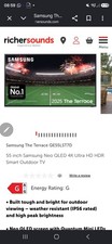 Samsung The Terrace 55in QLED 4K HDR Smart Outdoor TV QE55LST7DAT
