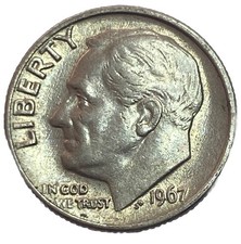 1967 UNITED STATES OF AMERICA USA ONE DIME COIN | D | CIRCULATED | 3114