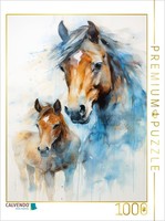 Calvendo Puzzle Drawings Of Horses | 1000 Pieces, Finished Size 25.2 × 18.9 In (