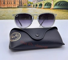  New Ray-Ban RB4171 Erika Sunglasses Grey Lenses Transparent Blue Frame 54mm