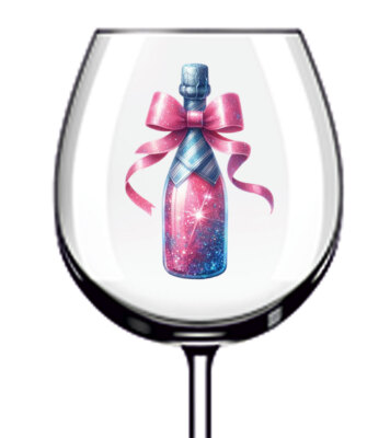 12x bunte Neujahr Party Wein Vinyl Aufkleber Abziehbild Becher Weinglas Flasche