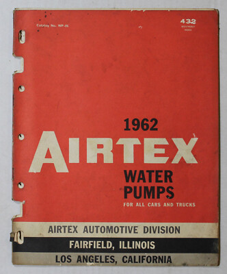 Airtex Water Pumps Parts Book ~ 1962 ~ Catalog # WP-86