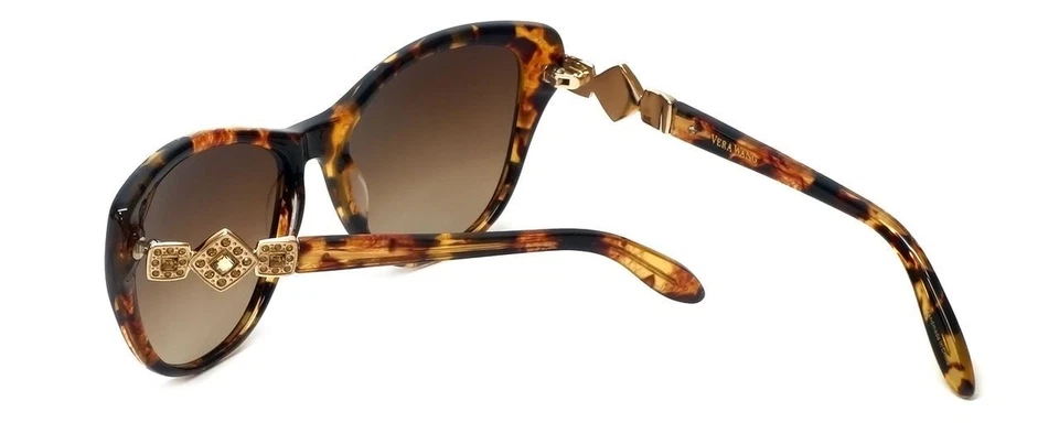 Gafas de sol de diseñador Vera Wang Panna en marco dorado tortuga y lentes degradadas marrones Foto 4 de 4