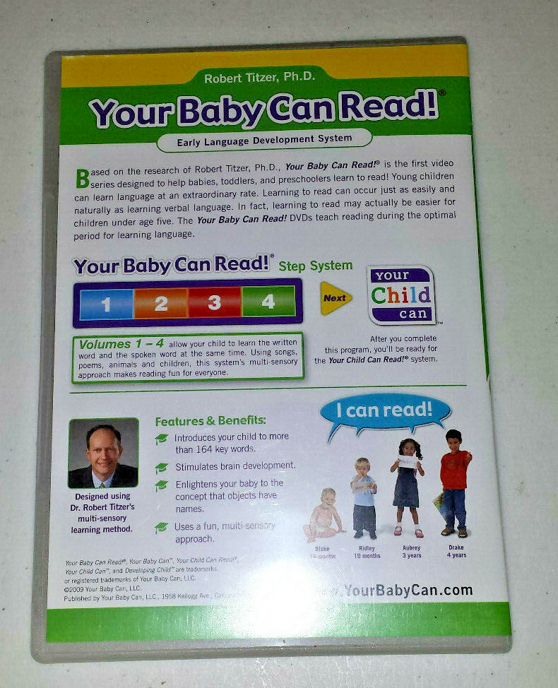 Your Baby Can Read 4 DVD Set - Early Language Development System