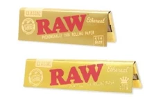 One Pack of each Size - RAW ETHEREAL Rolling Papers 1 1/4 & KING SIZE SLIM- BOTH