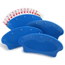 4Pcs Plastic Playing Card Holders for Kids Seniors Family Card Games Poker Party