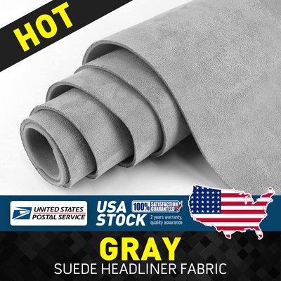 2x79''x60'' Gray Automotive Headliner Material Upholstery Fabric 1/8'' Foam Back