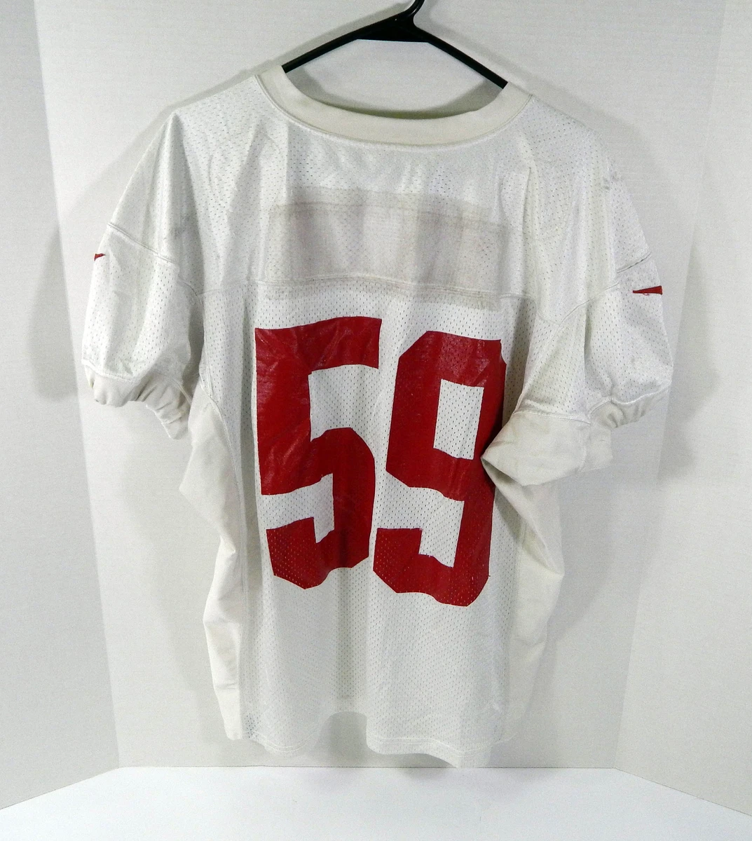 2017 San Francisco 49ers Aaron Lynch 59 Game Used White Practice Jersey XL 66