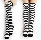 Black and White Striped Over the Knee Socks Costume Thigh-High Ladies Costume