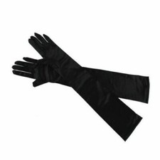 LADIES LONG BLACK OPERA EVENING FINGER GLOVES PARTY DRESS PROM