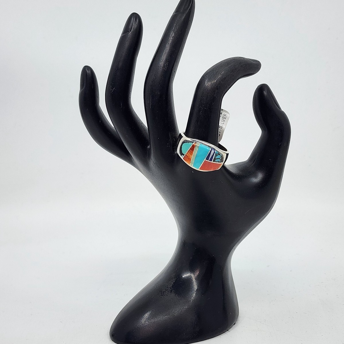 Lazuli Designs Navajo B. Joe Sterling Assorted Stone Inlaid Mens