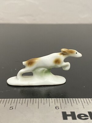 Vintage Dog Figurine Glossy Miniature Figure Knick Knack Greyhound Germany