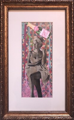 Mixed Media Collage By Pete Reilly THR  Framed Art 10 x16  Sparkle Cute