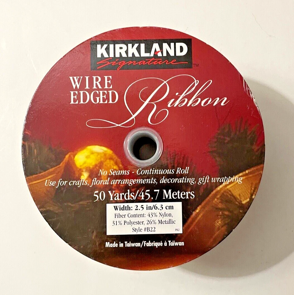 NEW Red Shimmer Ribbon 50 Yards Wire Edged Kirkland Signature 2.5" Wide No Seams - Image 2 of 4