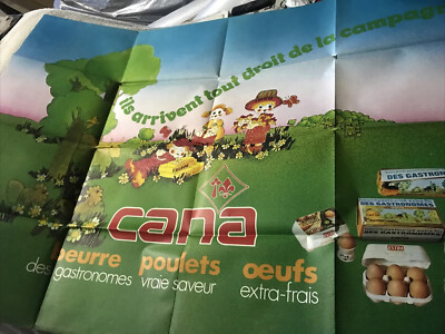 Werbeplakat CANA EIER BUTTER HUHN 169x120 Gaillard 1973