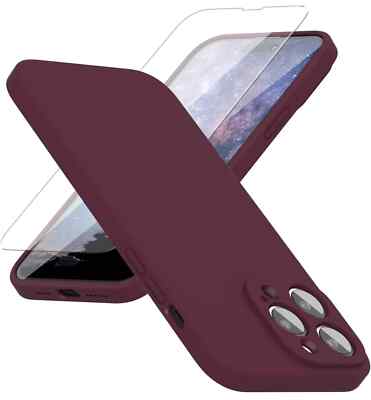 Abitku iPhone 14 Pro Max Handyhülle mit Displayschutz Silikon Pflaume