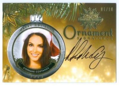 STEPHANIE COSTANZA ''CANDY CANE ORNAMENT AUTOGRAPH /10'' BENCHWARMER HOLIDAY 2021
