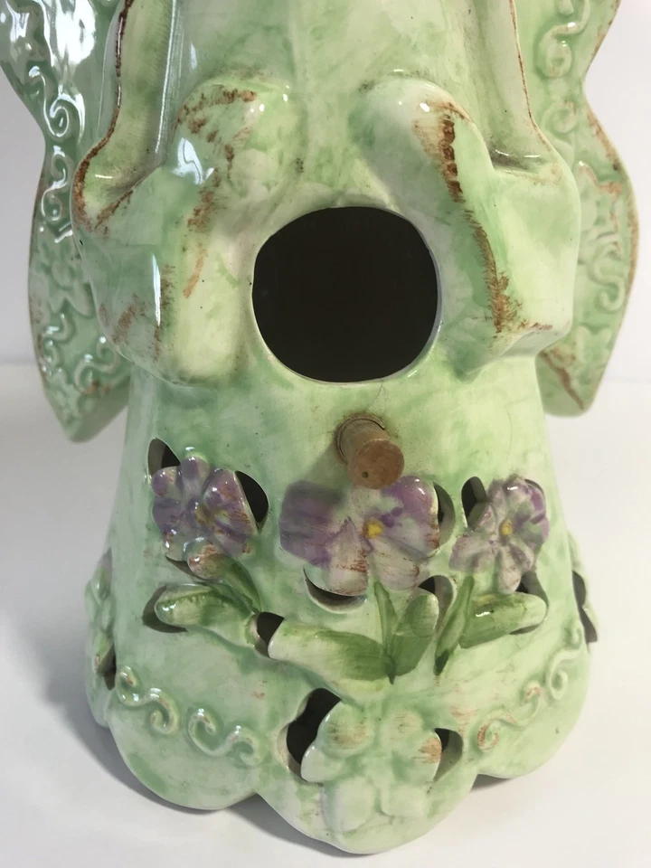 Midwestern Home JARDÍN CAPRICHOSO ÁNGEL PAJARERA 10" ALTO Cerámica Colgante Foto 4 de 4