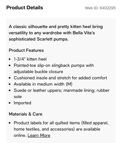 Bella Vita Scarlett Slingback Pumps New Size 9W 🇨🇳 - Picture 6 of 15