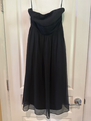 j crew silk midi dress Vintage Style J.Crew 100% Silk Polka Dot Midi Dress Navy White Fit and Flare Pleated A-Line Wedding Guest Summer Occasion Dress Size 2