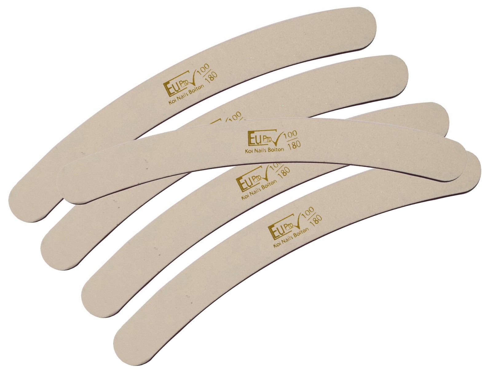 5 x Nail File 100/180 Fine Grit Banana Nail White File Salon Manicure