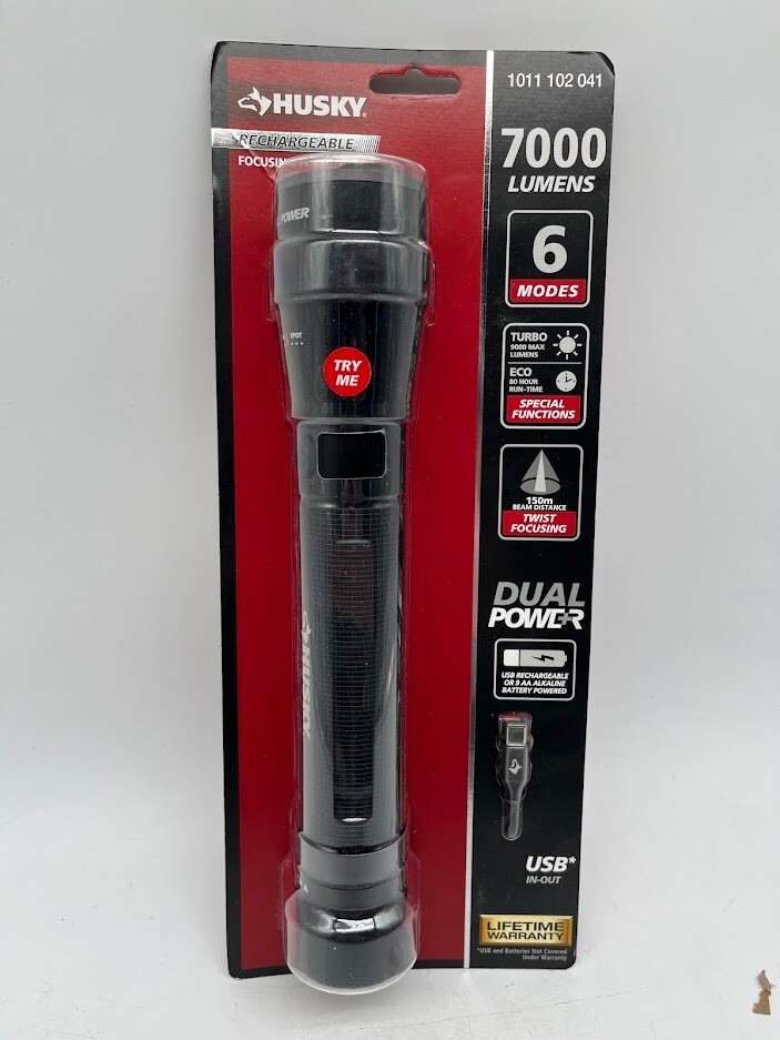 7000-Lumens Dual Power LED Rechargeable Tactical Focusing Handheld Flashlight