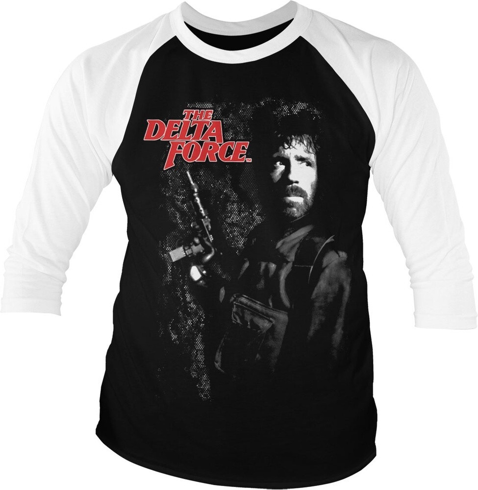 Бейсбольная футболка Delta Force с рукавом 3/4 Бело-черная