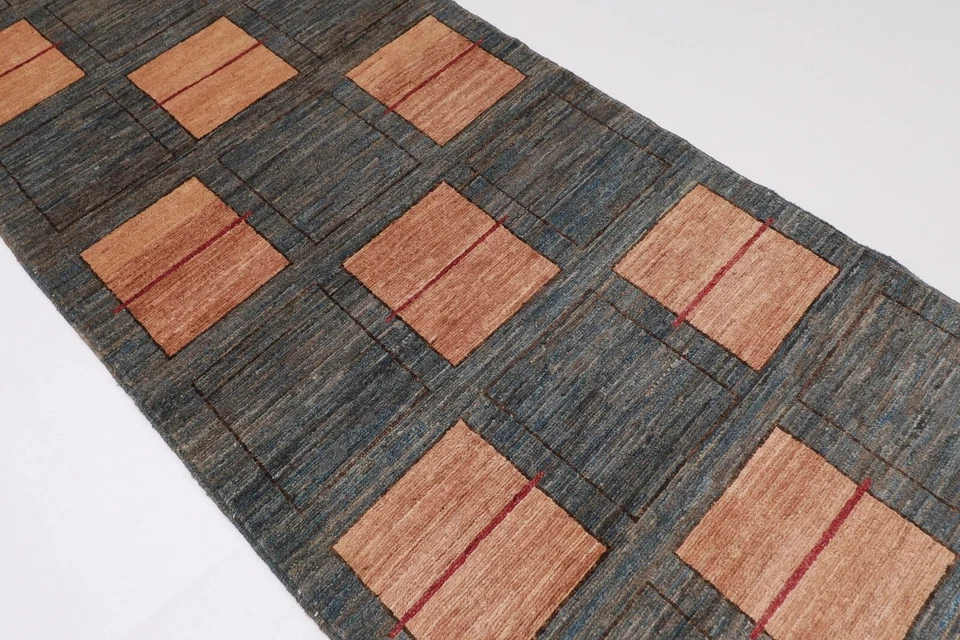 8 ft Hallway Tribal gabbeh Runner Rug Afghan Hand Knotted Wool Bedroom Rug - Image 2 of 4