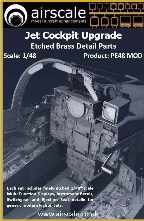 Airscale 1/48 scale photo etch Modern Jet Components - PE48MOD Airscale 1/48 scale photo etch Modern Jet Components - PE48MOD